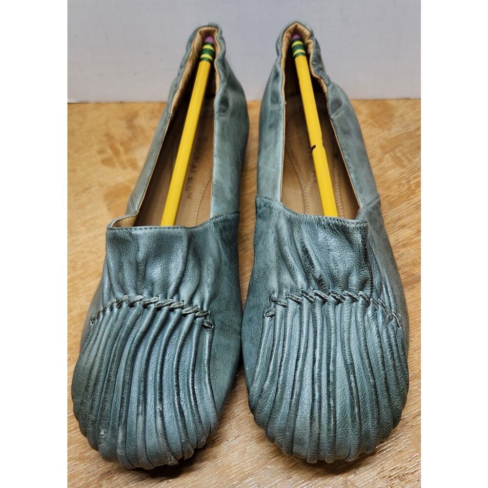 Chocolat Blu Vic Sage Pleated Leather flats Size 6.5‎ Women's shoes